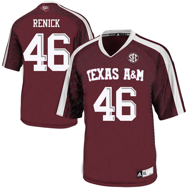 Men #46 Ryan Renick Texas Aggies College Football Jerseys Sale-Maroon - Click Image to Close